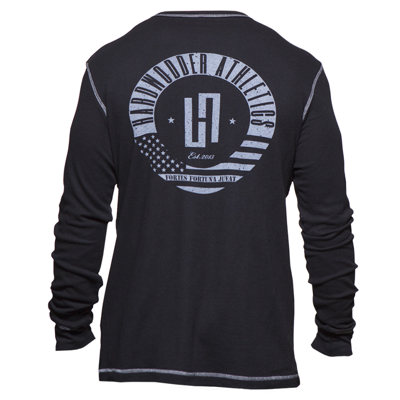 HardWodder Lightweight Thermal In Black With Contrast Stitch Back