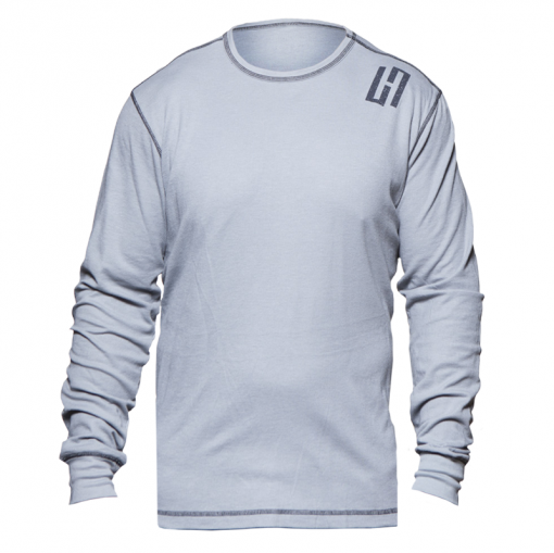 HardWodder Lightweight Thermal In Grey With Contrast Stitch Front