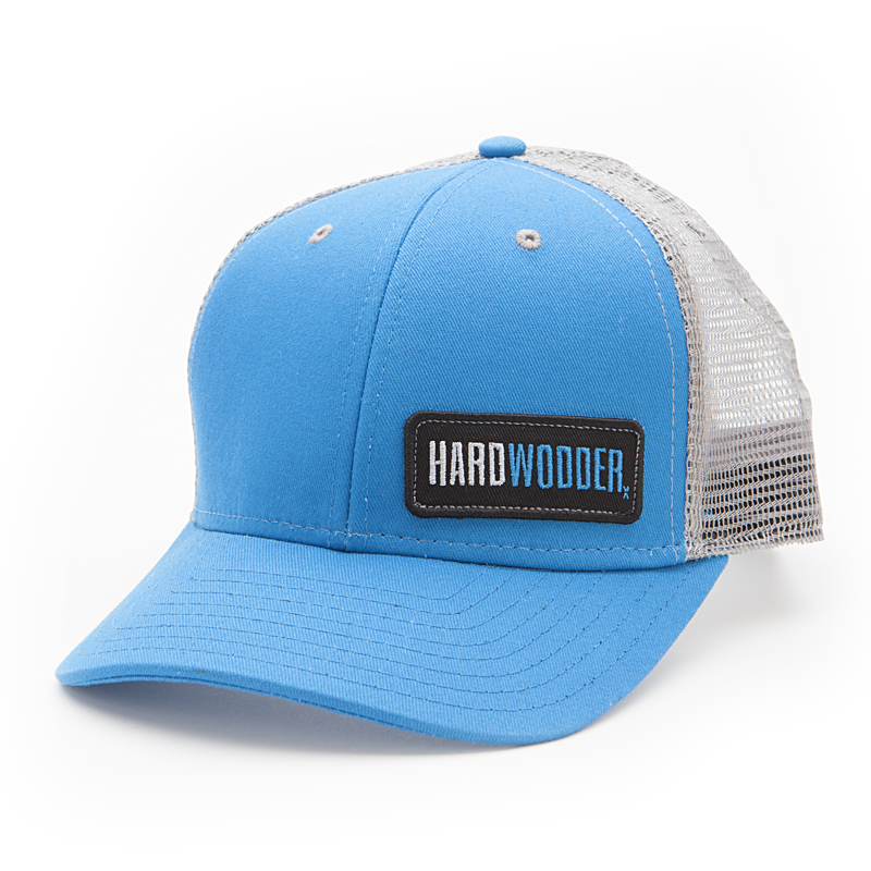 HardWodder Trucker Hat In Electric Blue And Steel